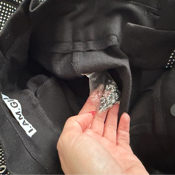 I.AM.GIA Arora Black Embellished Metallic Pleated Maxi Skirt with Belt Size M/8 - Picture 12 of 12